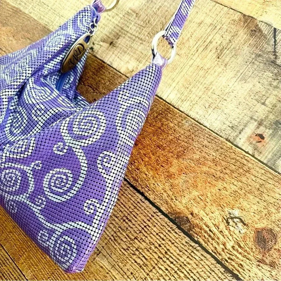 NWOT Rare Whiting & Davis Swirl Large Mesh Hobo Bag - Picture 3 of 11